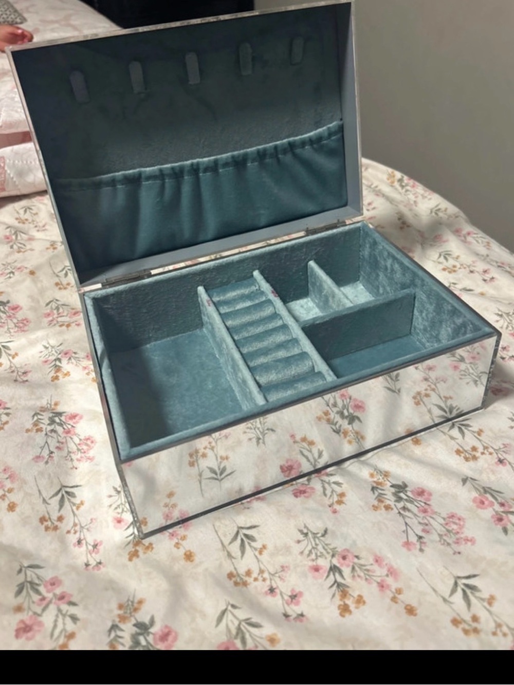 Target Mirrored Velvet Jewelry Organizer in Teal